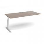 Elev8 Touch boardroom table add on unit 2000mm x 1000mm - silver frame, Barcelona walnut top EVTBT20-AB-S-BW