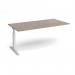 Elev8 Touch boardroom table add on unit 2000mm x 1000mm - silver frame, Barcelona walnut top EVTBT20-AB-S-BW