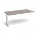 Elev8 Touch boardroom table add on unit 2000mm x 1000mm - silver frame, grey oak top EVTBT20-AB-S-GO