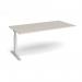 Elev8 Touch boardroom table add on unit 2000mm x 1000mm - silver frame, light grey top EVTBT20-AB-S-LG