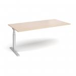 Elev8 Touch boardroom table add on unit 2000mm x 1000mm - silver frame and maple top