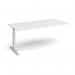 Elev8 Touch boardroom table add on unit 2000mm x 1000mm - silver frame, white top EVTBT20-AB-S-WH