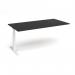 Elev8 Touch boardroom table add on unit 2000mm x 1000mm - white frame, black top EVTBT20-AB-WH-BK