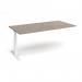 Elev8 Touch boardroom table add on unit 2000mm x 1000mm - white frame, Barcelona walnut top EVTBT20-AB-WH-BW