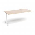 Elev8 Touch boardroom table add on unit 2000mm x 1000mm - white frame and maple top
