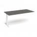 Elev8 Touch boardroom table add on unit 2000mm x 1000mm - white frame, onyx grey top EVTBT20-AB-WH-OG