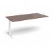 Elev8 Touch boardroom table add on unit 2000mm x 1000mm - white frame, walnut top EVTBT20-AB-WH-W