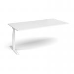 Elev8 Touch boardroom table add on unit 2000mm x 1000mm - white frame and white top