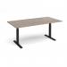 Elev8 Touch boardroom table 2000mm x 1000mm - black frame, Barcelona walnut top EVTBT20-K-BW