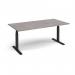 Elev8 Touch boardroom table 2000mm x 1000mm - black frame, grey oak top EVTBT20-K-GO