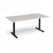 Elev8 Touch boardroom table 2000mm x 1000mm - black frame, light grey top EVTBT20-K-LG
