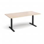 Elev8 Touch boardroom table 2000mm x 1000mm - black frame and maple top