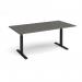Elev8 Touch boardroom table 2000mm x 1000mm - black frame, onyx grey top EVTBT20-K-OG
