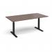 Elev8 Touch boardroom table 2000mm x 1000mm - black frame, walnut top EVTBT20-K-W