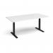 Elev8 Touch boardroom table 2000mm x 1000mm - black frame, white top EVTBT20-K-WH