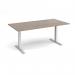 Elev8 Touch boardroom table 2000mm x 1000mm - silver frame, Barcelona walnut top EVTBT20-S-BW