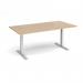 Elev8 Touch boardroom table 2000mm x 1000mm - silver frame, Kendal oak top EVTBT20-S-KO