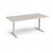 Elev8 Touch boardroom table 2000mm x 1000mm - silver frame, light grey top EVTBT20-S-LG