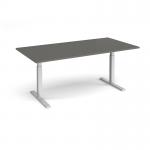 Elev8 Touch boardroom table 2000mm x 1000mm - silver frame, onyx grey top EVTBT20-S-OG