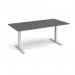 Elev8 Touch boardroom table 2000mm x 1000mm - silver frame, onyx grey top EVTBT20-S-OG