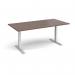 Elev8 Touch boardroom table 2000mm x 1000mm - silver frame, walnut top EVTBT20-S-W