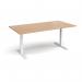 Elev8 Touch boardroom table 2000mm x 1000mm - white frame, beech top EVTBT20-WH-B