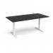 Elev8 Touch boardroom table 2000mm x 1000mm - white frame, black top EVTBT20-WH-BK