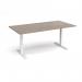 Elev8 Touch boardroom table 2000mm x 1000mm - white frame, Barcelona walnut top EVTBT20-WH-BW
