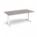 Elev8 Touch boardroom table 2000mm x 1000mm - white frame, grey oak top EVTBT20-WH-GO