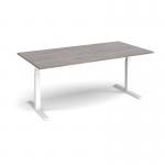 Elev8 Touch boardroom table 2000mm x 1000mm - white frame and grey oak top