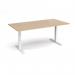Elev8 Touch boardroom table 2000mm x 1000mm - white frame, Kendal oak top EVTBT20-WH-KO
