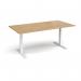 Elev8 Touch boardroom table 2000mm x 1000mm - white frame, oak top EVTBT20-WH-O