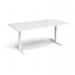 Elev8 Touch boardroom table 2000mm x 1000mm - white frame, white top EVTBT20-WH-WH