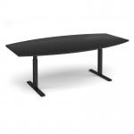 Elev8 Touch radial boardroom table 2400mm x 8001300mm - black frame, black top EVTBT24R-K-BK