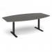 Elev8 Touch radial boardroom table 2400mm x 8001300mm - black frame, onyx grey top EVTBT24R-K-OG