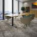 Elev8 Touch radial end boardroom table 2400mm x 1000mm - silver frame, grey oak top EVTBT24-S-GO