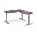 Elev8 Touch sit-stand desk 1400mm x 800mm with 800mm return desk - silver frame, walnut top EVTR-1400-S-W