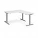 Elev8 Touch sit-stand desk 1400mm x 800mm with 800mm return desk - silver frame, white top EVTR-1400-S-WH