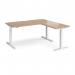 Elev8 Touch sit-stand desk 1600mm x 800mm with 800mm return desk - white frame, beech top EVTR-1600-WH-B