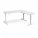 Elev8 Touch sit-stand desk 1600mm x 800mm with 800mm return desk - white frame, white top EVTR-1600-WH-WH