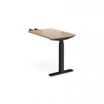 Elev8 Touch sit-stand return desk 600mm x 800mm - black frame, beech top EVT-RET-K-B