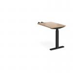 Elev8 Touch sit-stand return desk 600mm x 800mm - black frame, beech top EVT-RET-K-B