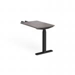 Elev8 Touch sit-stand return desk 600mm x 800mm - black frame, grey oak top EVT-RET-K-GO