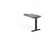 Elev8 Touch sit-stand return desk 600mm x 800mm - black frame, grey oak top EVT-RET-K-GO