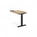 Elev8 Touch sit-stand return desk 600mm x 800mm - black frame, oak top EVT-RET-K-O