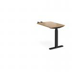 Elev8 Touch sit-stand return desk 600mm x 800mm - black frame and oak top