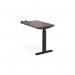 Elev8 Touch sit-stand return desk 600mm x 800mm - black frame, walnut top EVT-RET-K-W