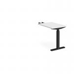 Elev8 Touch sit-stand return desk 600mm x 800mm - black frame and white top