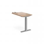 Elev8 Touch sit-stand return desk 600mm x 800mm - silver frame, beech top EVT-RET-S-B