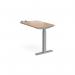 Elev8 Touch sit-stand return desk 600mm x 800mm - silver frame, beech top EVT-RET-S-B